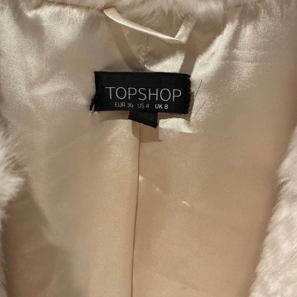 Topshop Champagne Short Coat Size 4 - Picture 3 of 4